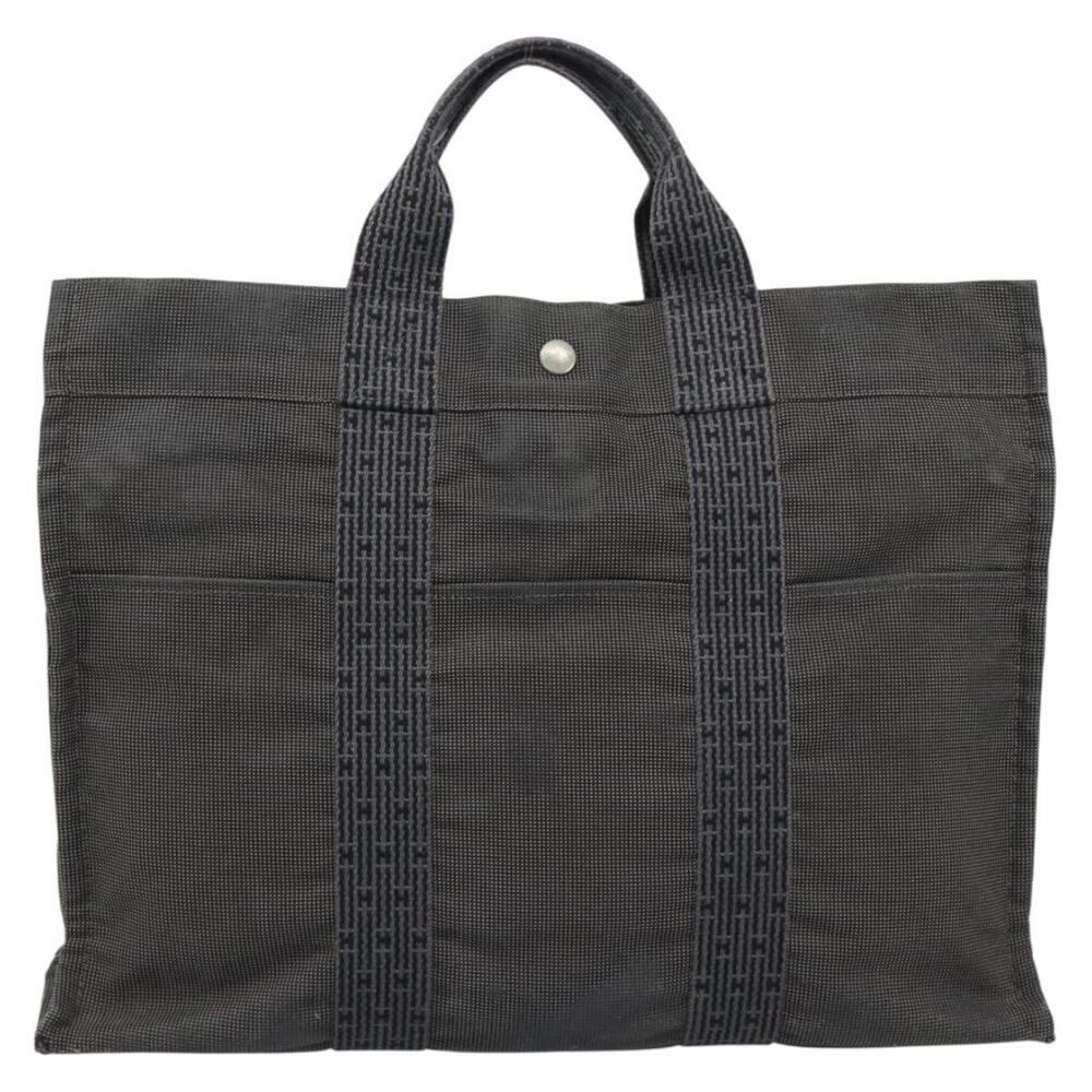 Hermes Canvas Her Line MM Handbag Gray